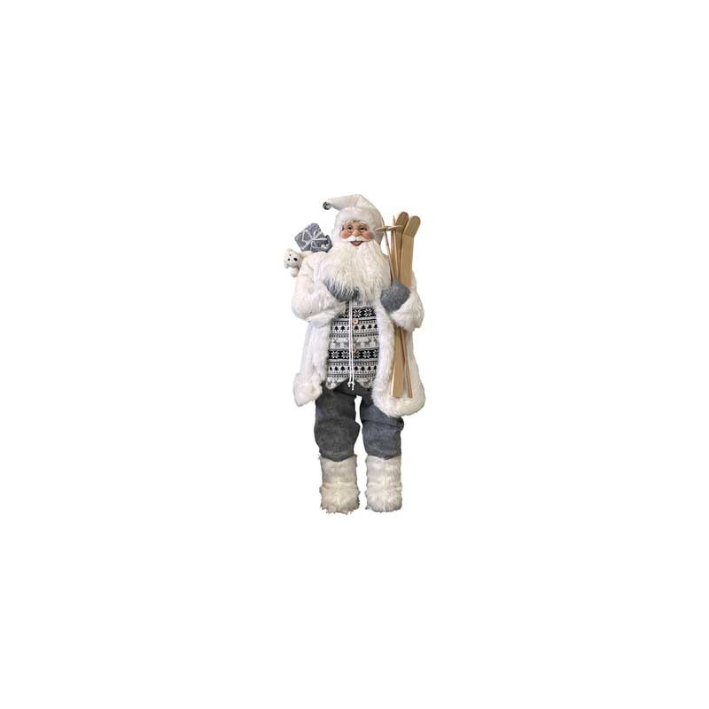 Santa Claus Lillo Grey Edition H80cm - Decorazione Natalizia