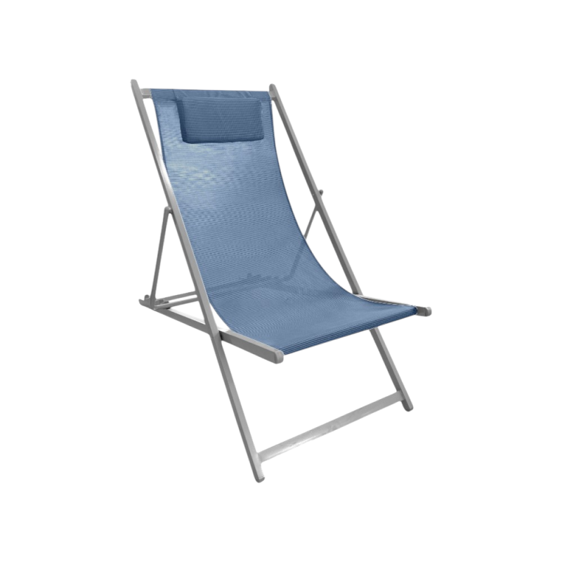 Sdraio New Sun Blu con Cuscino in Metallo e Textilene