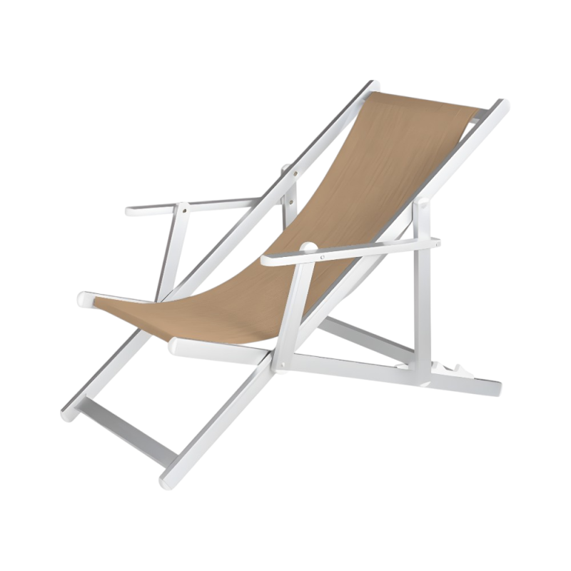 Sdraio Top Beach Crema in Alluminio e Textilene - Giardino