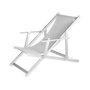 Zoom Set di 4 Sdraio Top Beach Grigio. A Posiz. Con Str. Allu. E Telo Textilene