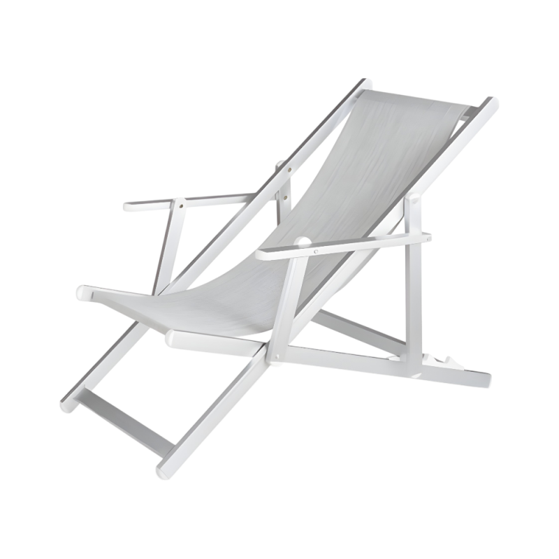 Sdraio Top Beach Grigio in Alluminio e Textilene - Giardino