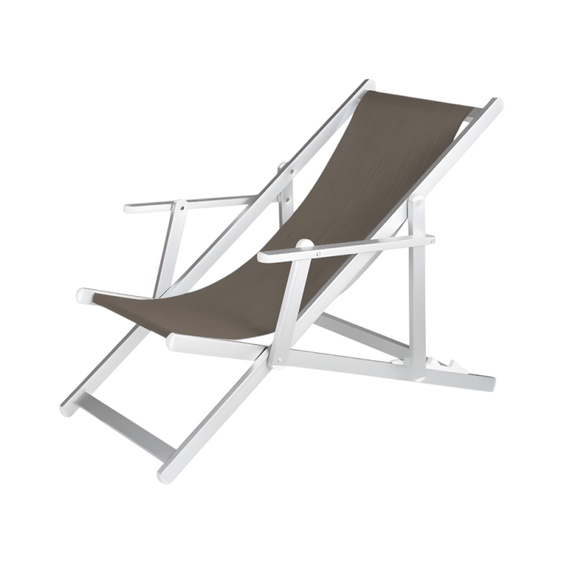 Sdraio Top Beach Tortora in Alluminio e Textilene - Giardino