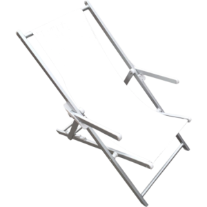 Sdraiolux Beach bianco: lettino alluminio e textilene regolabile