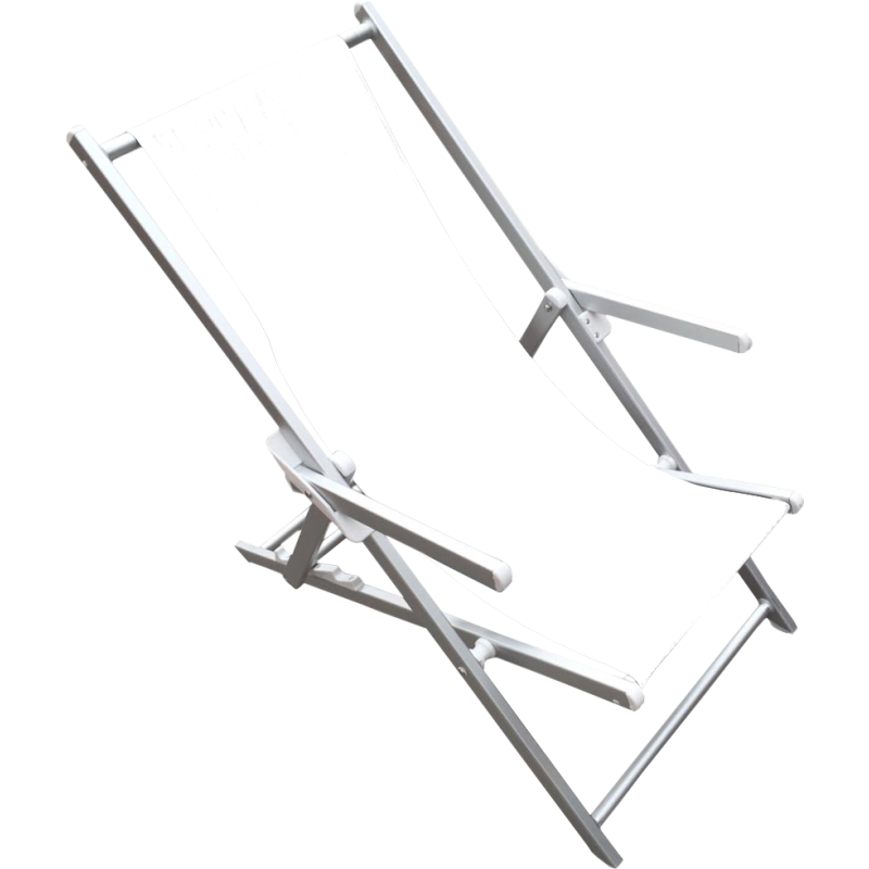 Sdraiolux Beach bianco: lettino alluminio e textilene regolabile