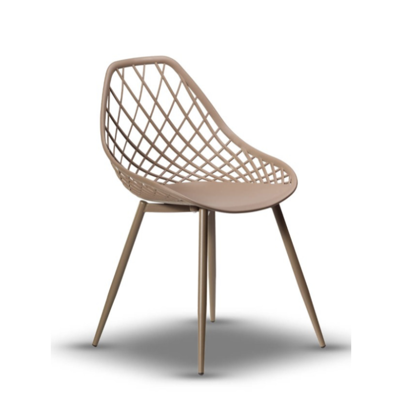 Sedia Malia anti-UV taupe: design moderno e resistenza outdoor