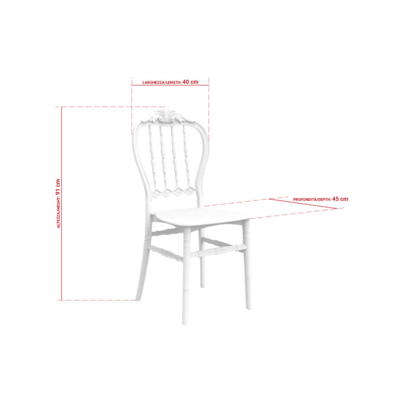 Sedia Reina bianca in polipropilene impilabile - Casa e Giardino