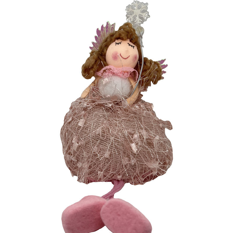 Set 2 Angeli Filanti Rosa - Decorazioni Natalizie Eleganti