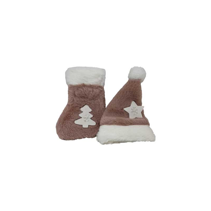Set 2 Pendenti Cappello e Stivale Rosa 12cm - Decorazioni Casa
