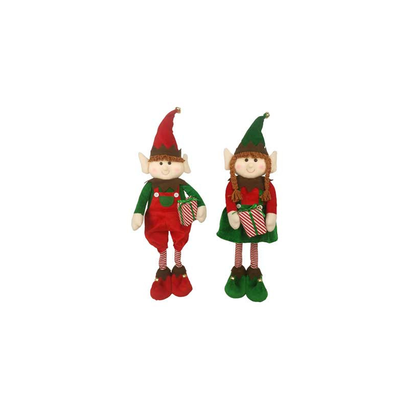Set 2 Elfi Couple 68cm - Decorazioni Natalizie Casa e Giardino