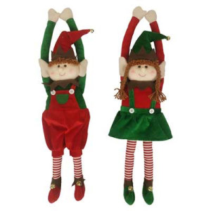 Set 2 Elfi Couple Soft Body 59cm - Decorazioni Natalizie