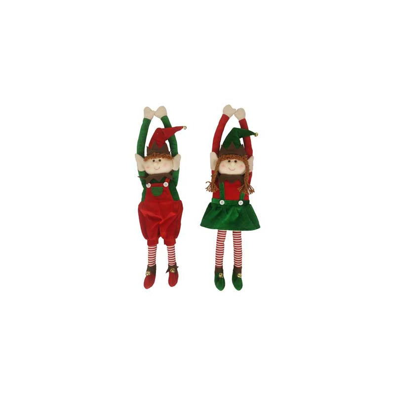Set 2 Elfi Couple Soft Body 59cm - Decorazioni Natalizie