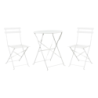Set Bistro Tondo in Ferro Bianco 3 Pezzi Giardino