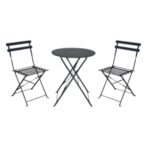 Set bistrot tondo in ferro grigio antracite 3 pezzi: stile outdoor