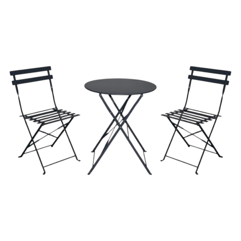 Set bistrot tondo in ferro grigio antracite 3 pezzi: stile outdoor