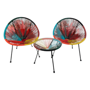 Zoom Set Cordonato 2 Sedute E Un Tavolino Col Multicolor