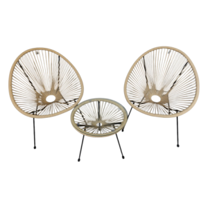 Set Cordonato 2 Sedute e Tavolino Tortora per Giardino