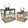 Lanterna metallo oro quadra 26x26x30/40 cm: luce e design