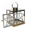 Lanterna metallo oro quadra 26x26x30/40 cm: luce e design
