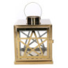 Lanterna metallo oro quadra 26x26x30/40 cm: luce e design