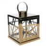 Lanterna metallo oro quadra 26x26x30/40 cm: luce e design