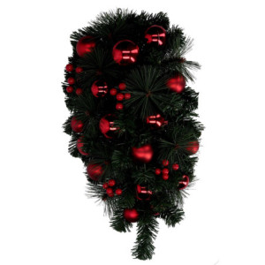 Festone sfere rosso 50 cm - Decorazione natalizia elegante