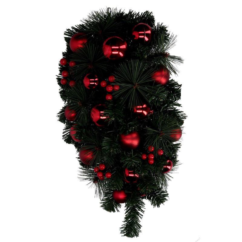 Festone sfere rosso 50 cm - Decorazione natalizia elegante