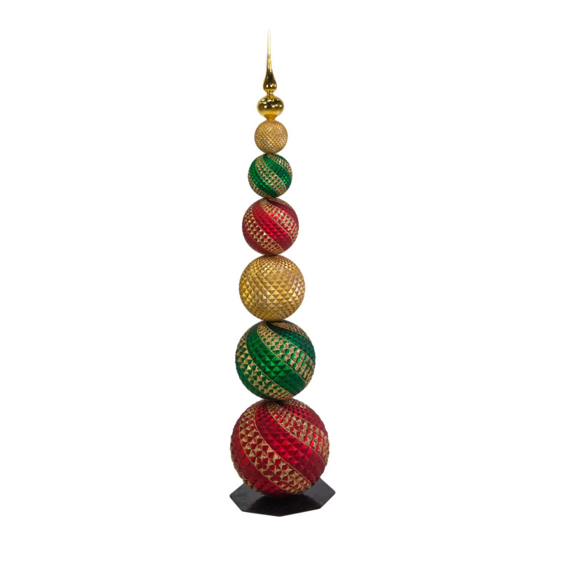 Statua plastica puntale rosso verde oro H140 cm - Decorazione scenografica