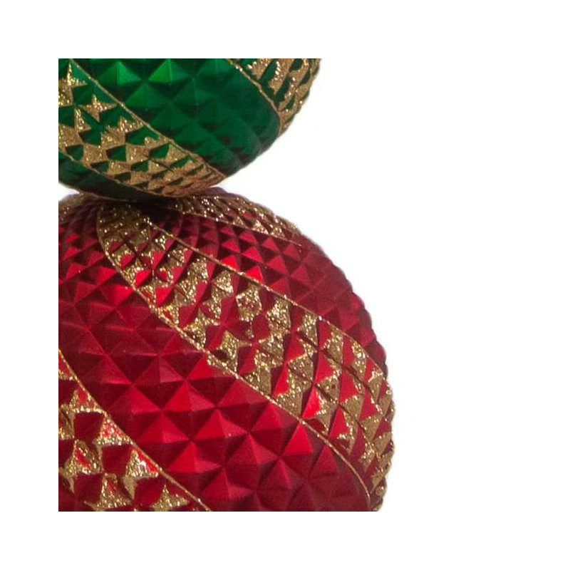 Statua plastica puntale rosso verde oro H140 cm - Decorazione scenografica