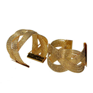 Zoom Portatovaglioli metallo confezione 6pz oro cm 15x11,5h5