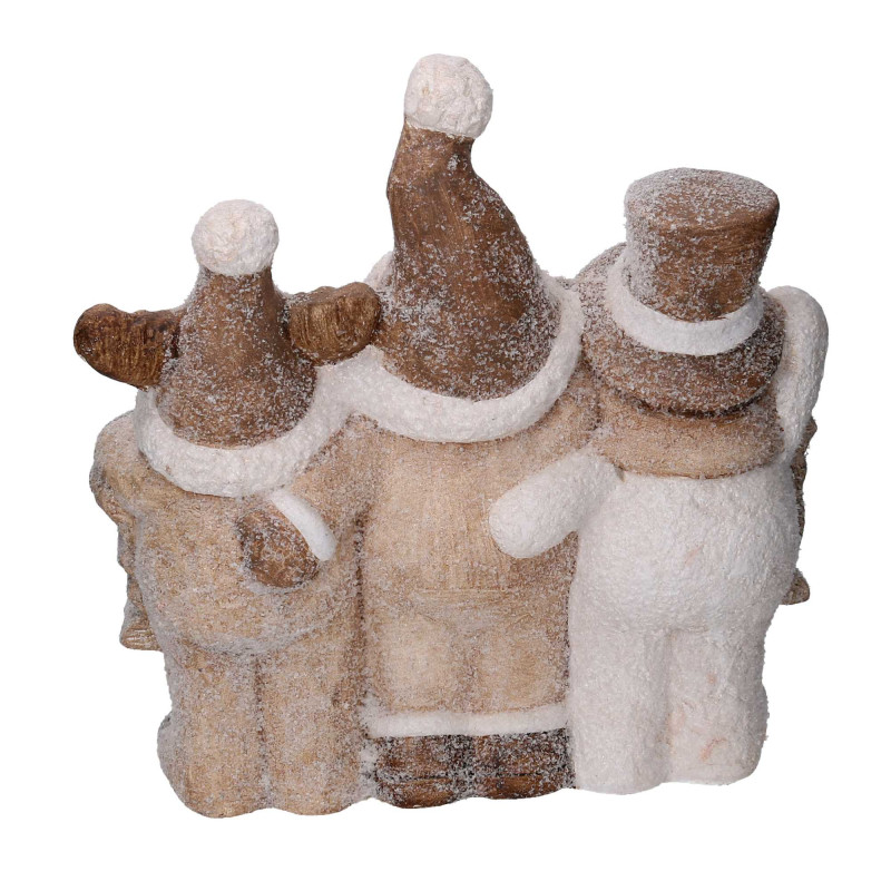 Babbo Natale resina con LED beige 42x18x40 cm - Decorazione luminosa