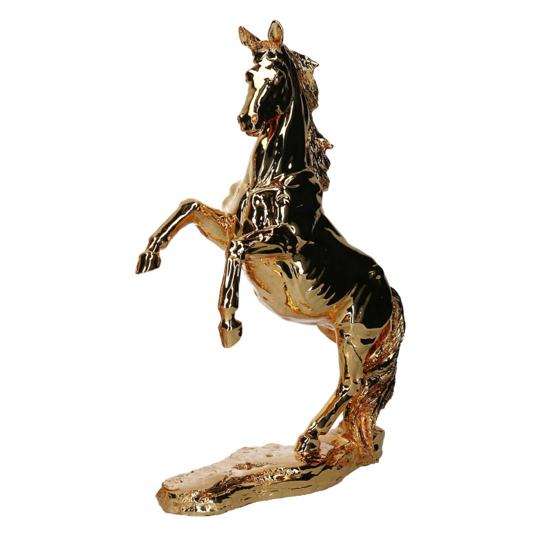 Cavallo resina oro 26x9x35 cm - Decorazione elegante e natalizia