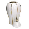 Vaso ceramica con coperchio oro bianco Ø21x41,5 cm - Design elegante