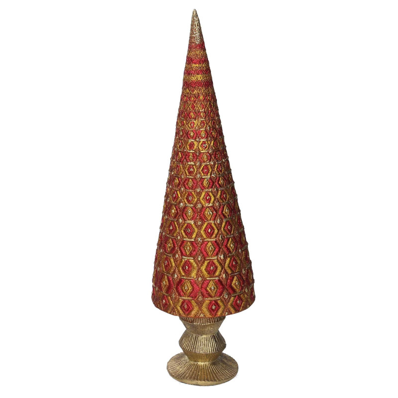 Albero resina rombi rosso Ø12x43 cm - Decorazione natalizia