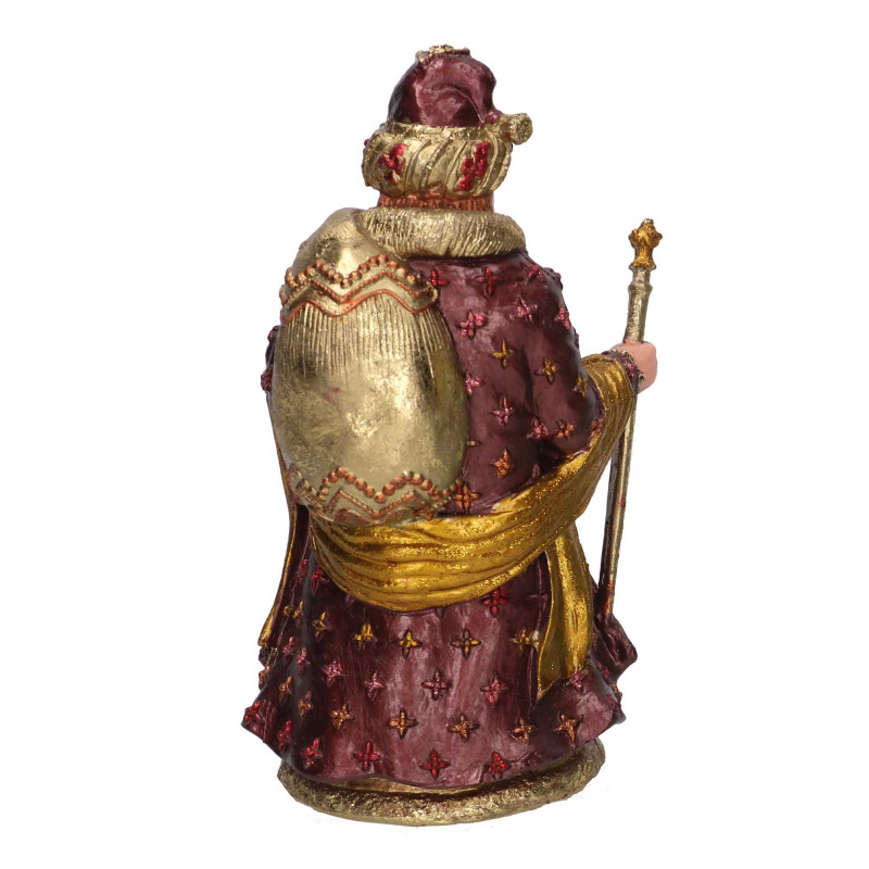 Babbo Natale resina bordeaux oro 12x10x20 cm - Decorazione natalizia