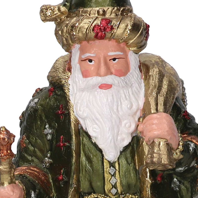 Babbo Natale resina verde oliva 12x10x20 cm - Decorazione natalizia
