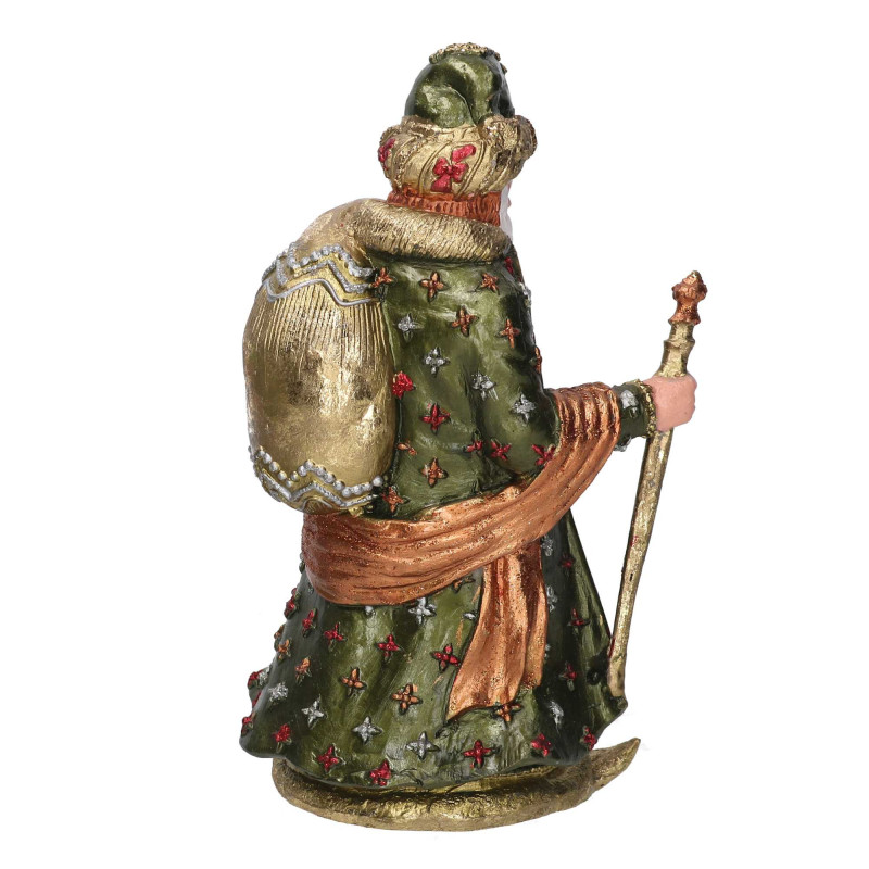 Babbo Natale resina verde oliva 12x10x20 cm - Decorazione natalizia