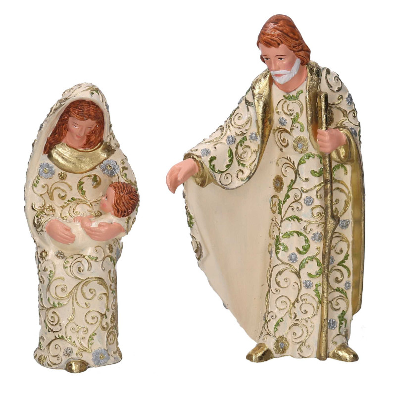Natività resina crema H25,4 cm - Decorazione natalizia elegante