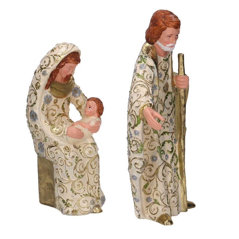 Natività resina crema H25,4 cm - Decorazione natalizia elegante