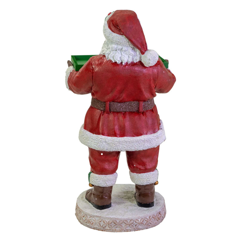 Babbo Natale resina con vassoio rosso 53x48x93 cm - Decorazione