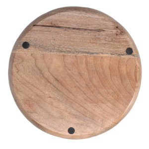 Zoom Centrotavola legno agrifoglio verdee bianco tondo cm ø30h2