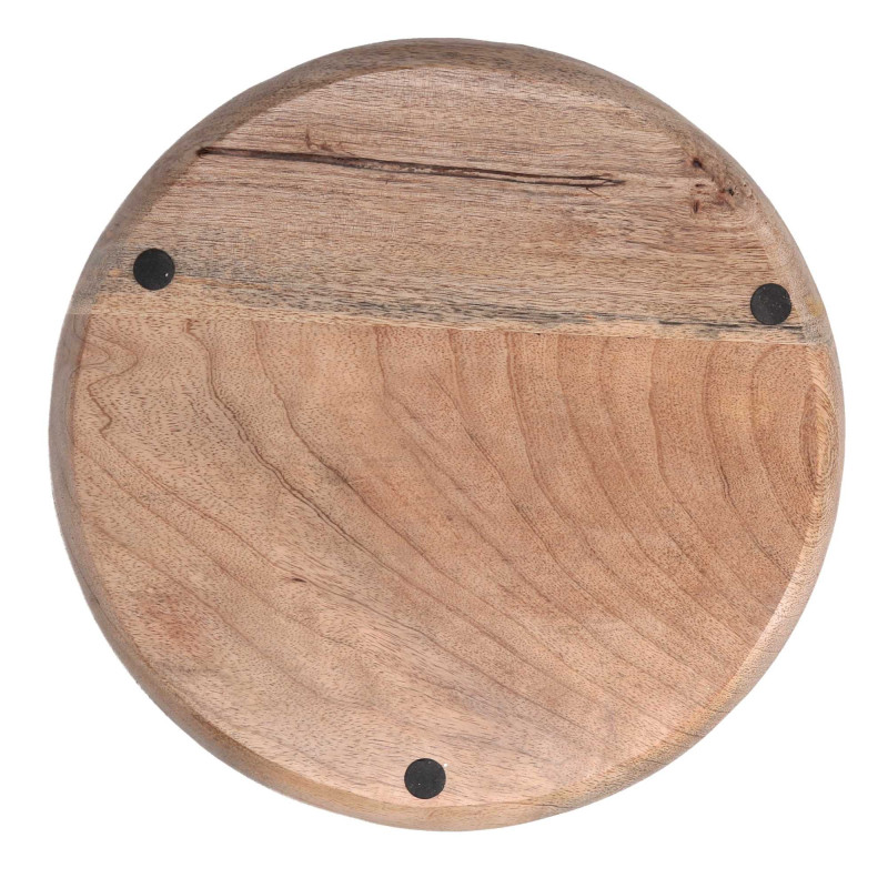 Centrotavola legno agrifoglio verde bianco Ø30x2 cm - Decorazione