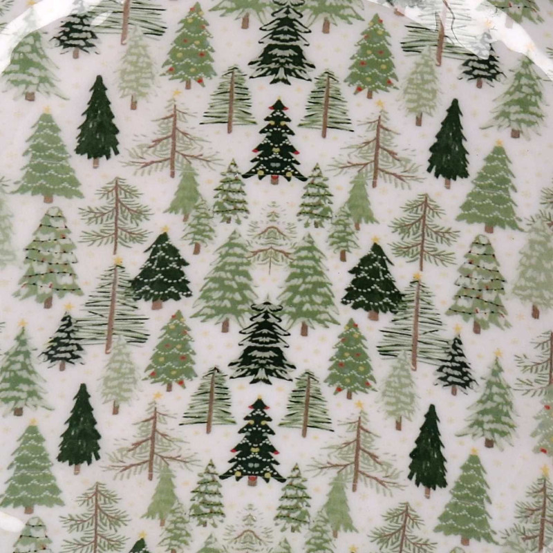Ciotola legno decorativa con base alberi verde Ø24x11 cm