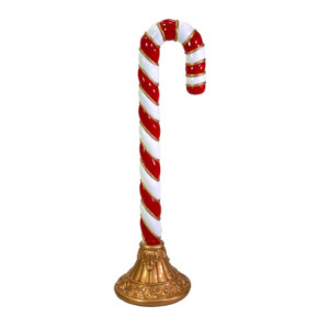 Statua resina bastoncino di zucchero rosso 42x34x122 cm