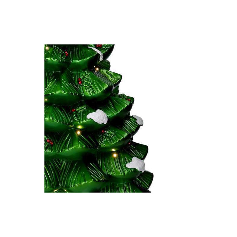 Albero resina innevato verde con LED 36x36x67 cm - Decorazione Natale
