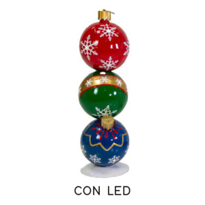 Sfera metallo trio rosso verde blu LED 38,5x30x103 cm - Decorazione
