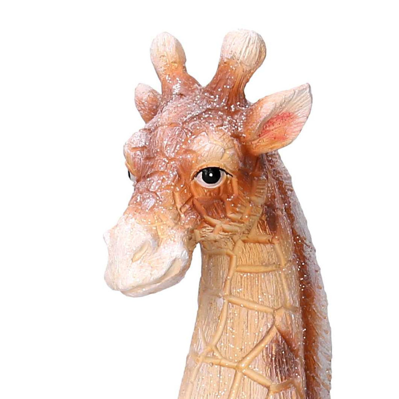 Giraffa resina con sfera LED 25x20x41 cm - Decorazione luminosa