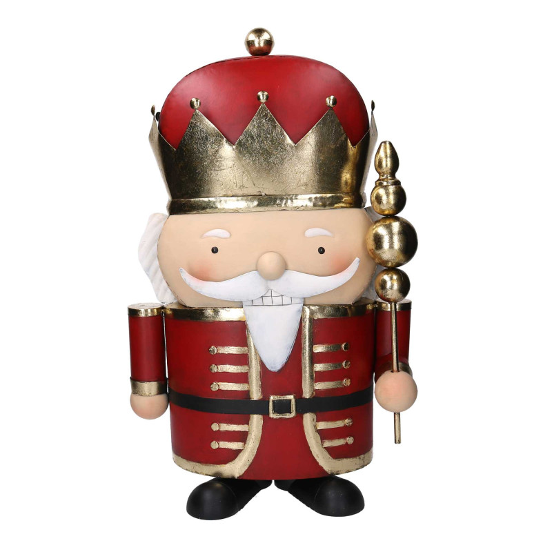 Soldatino metallo rosso 38,8x22,2x63 cm - Decorazione Natale