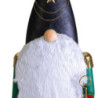 Gnomo metallo nero con stella 47,7x26,7x101,5 cm - Decorazione Natale