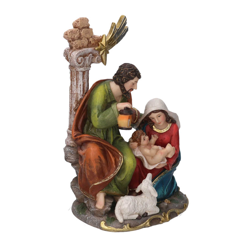 Natività resina con colonna 15x11x23 cm - Decorazione Natale