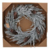 Coroncina innevata bianca con pigne Ø46x8,5 cm - Decorazione Natale